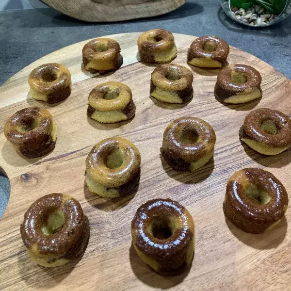 Mini donuts marbrés