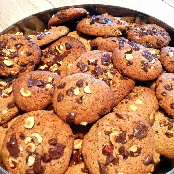 Cookies chocolat / noisettes sans lacose ni gluten