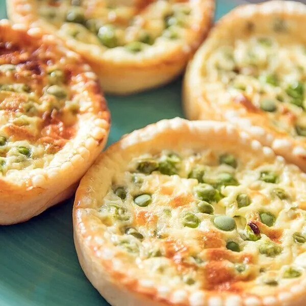 Quiches petits pois, bacon, ail et fines herbes SANS I-COOK'IN