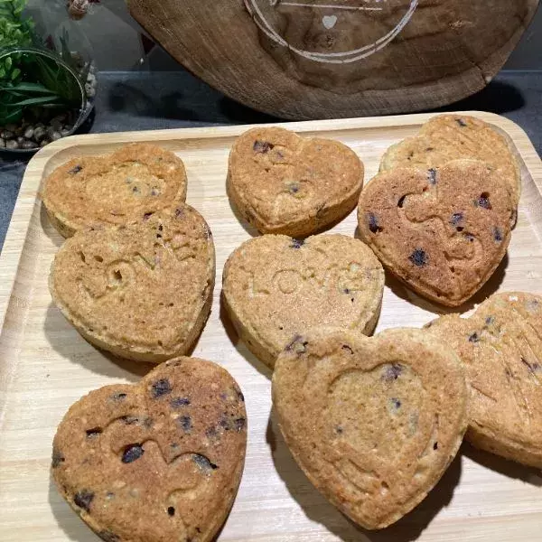 Coeurs Cookies cacahuètes-chocolat